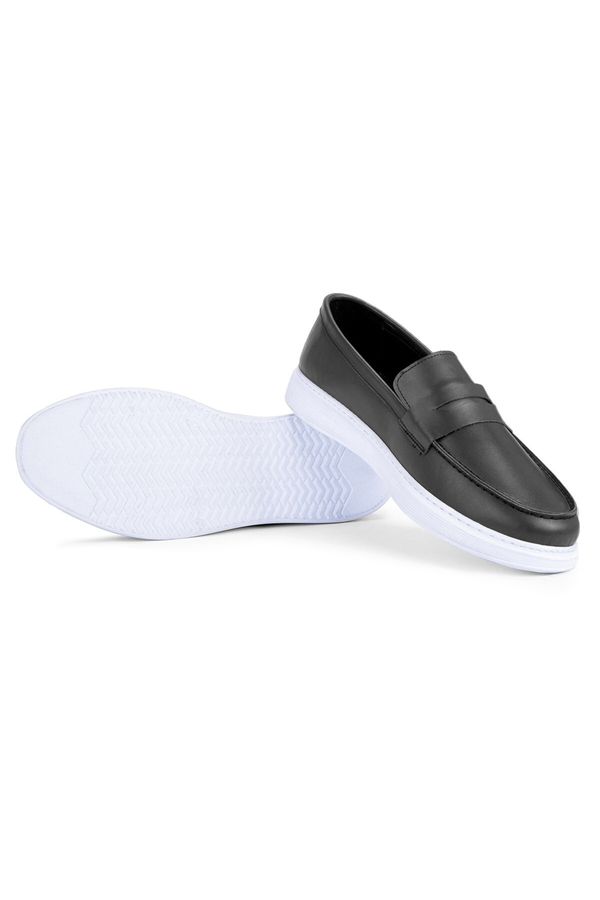 Ducavelli Ducavelli Trim Genuine Leather Men's Casual Shoes Loafer Shoes, Light Shoes, Summer Shoes Black