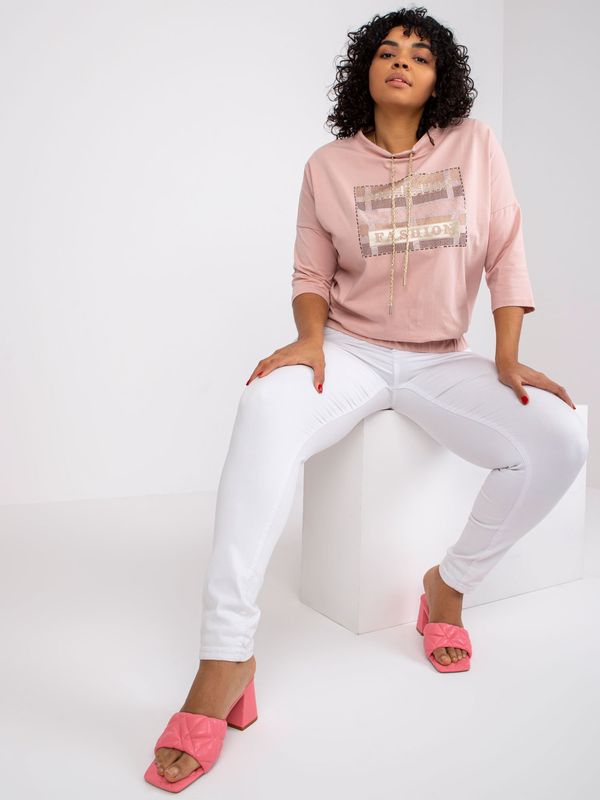 Fashionhunters Dusty pink cotton blouse large size Cecilia