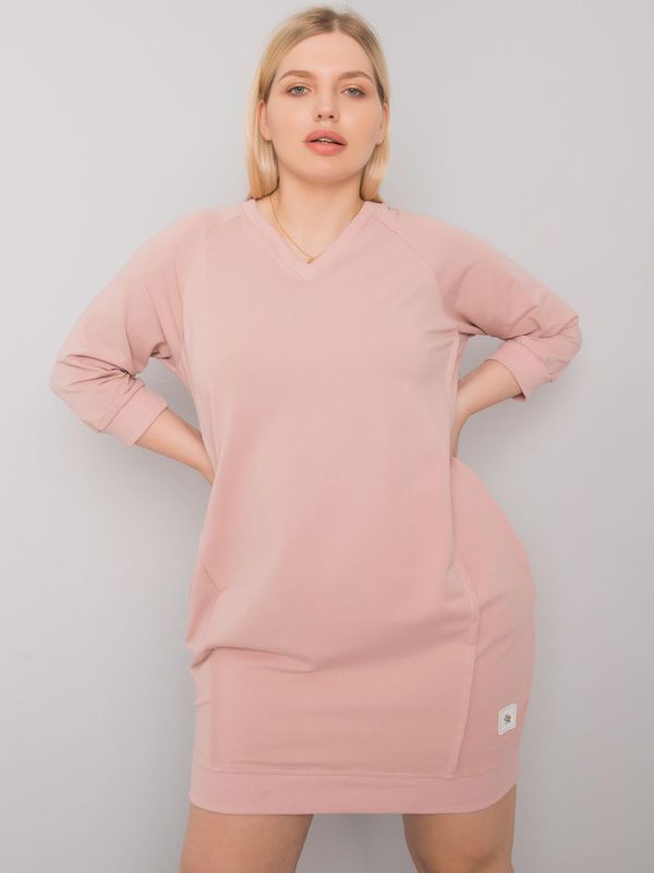 Fashionhunters Dusty pink cotton dress size Karissa