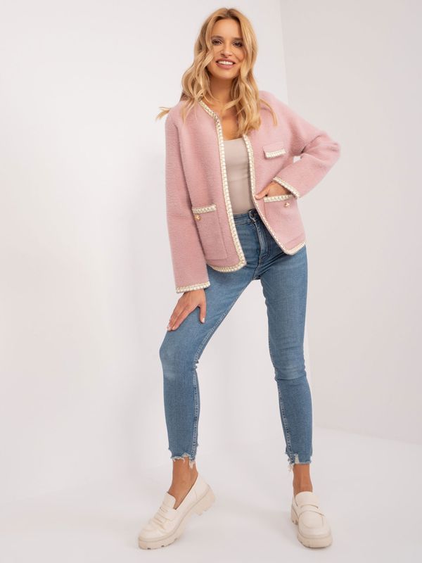 Fashionhunters Dusty pink elegant jacket with a hint of wool