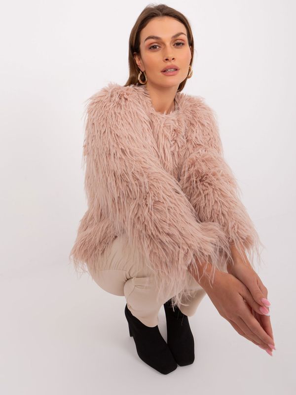 Fashionhunters Dusty Pink Women's Demi Season Jacket with Pockets