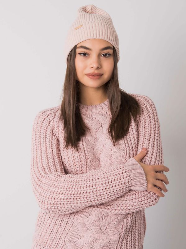 Fashionhunters Dusty pink women's knitted beanie RUE PARIS