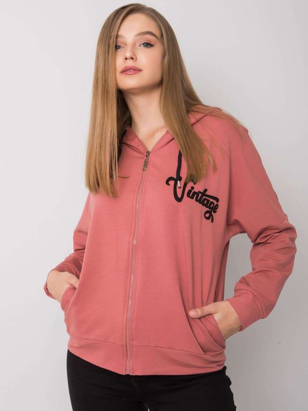 Fashionhunters Dusty pink zippered sweatshirt