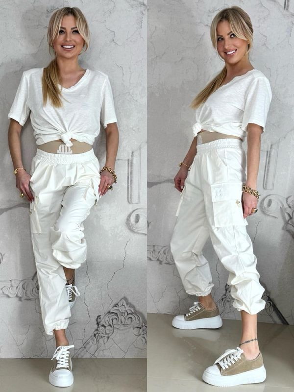 By o la la Ecru cargo pants By o la la