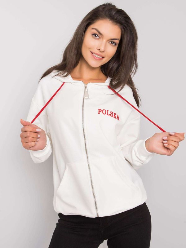 Fashionhunters Ecru zippered sweatshirt