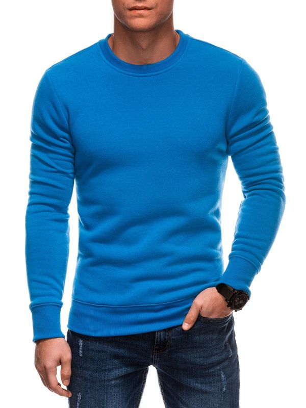 Edoti Edoti BASIC men's uniform round neck sweatshirt - blue