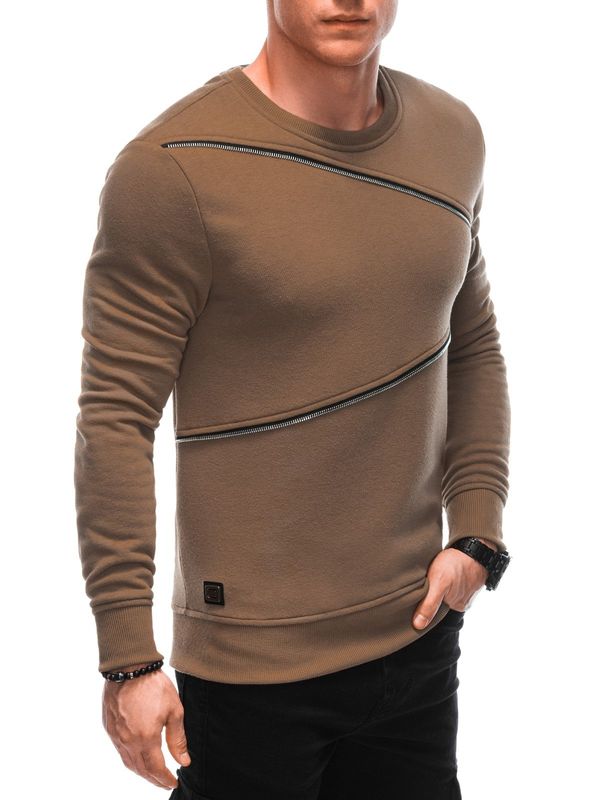 Ombre Edoti Men's sweatshirt with decorative zippers OM-SSNZ-22FW-005