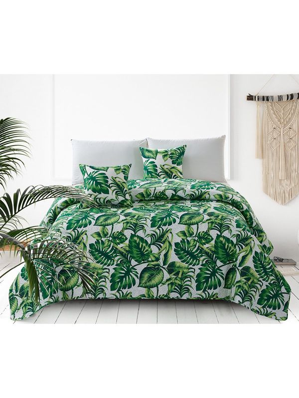 Edoti Edoti Quilted bedspread in the leaves Palms A546