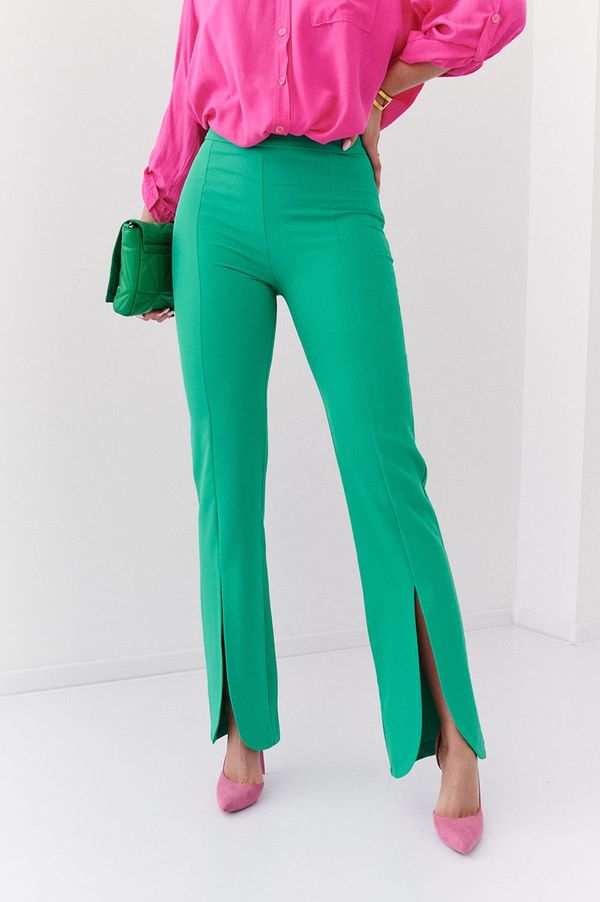 FASARDI Elegant green trousers with slit
