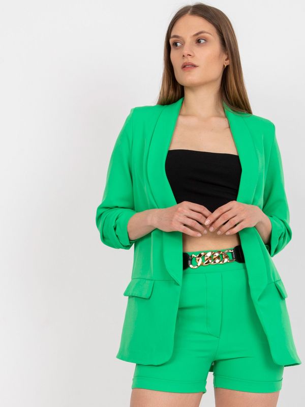 Fashionhunters Elegant green women's set with shorts