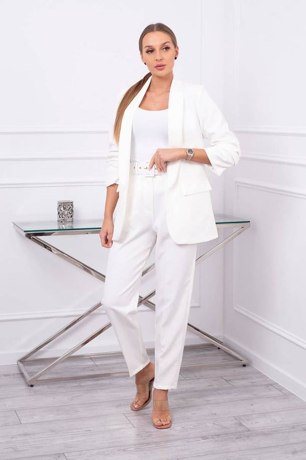 Kesi Włoski Elegant jacket and trousers set ecru