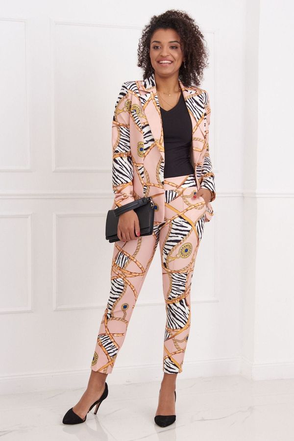 FASARDI Elegant trousers with powder pattern