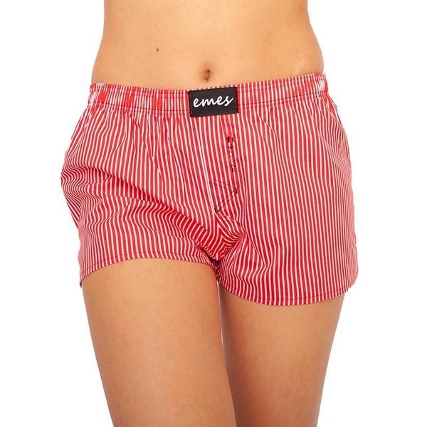 emes Emes red and white shorts with stripes
