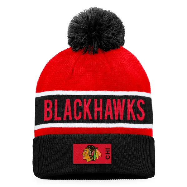 Fanatics Fanatics Authentic Pro Game & Train Cuffed Pom Knit Chicago Blackhawks Winter Hat