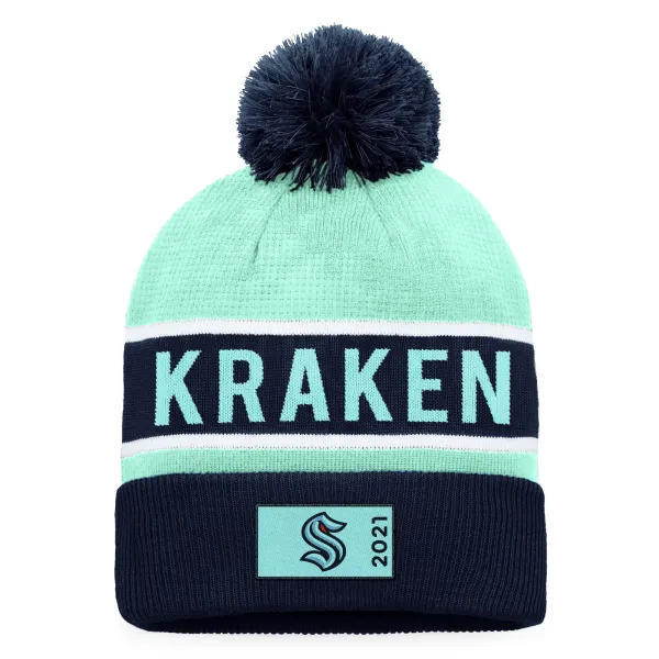 Fanatics Fanatics Authentic Pro Game & Train Cuffed Pom Knit Seattle Kraken Winter Hat