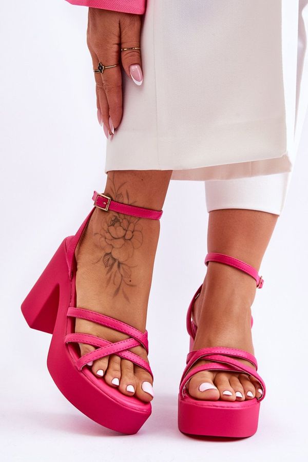 Kesi Fashionable high heel sandals with Fuchsia Shemira straps