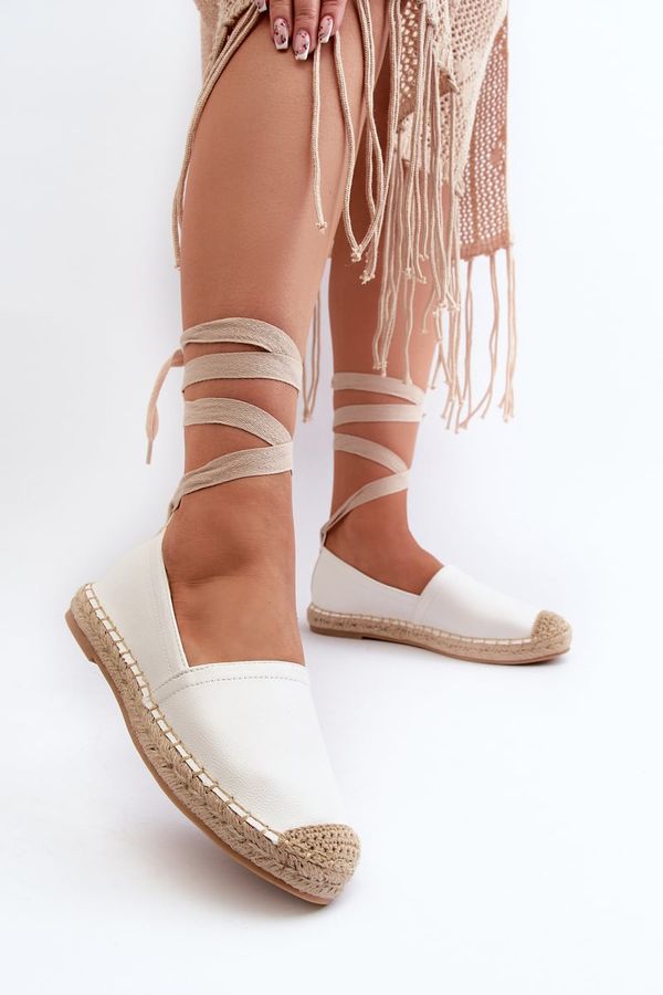 FB1 FB1 Lace-up Eco Leather Espadrilles White Ismanne