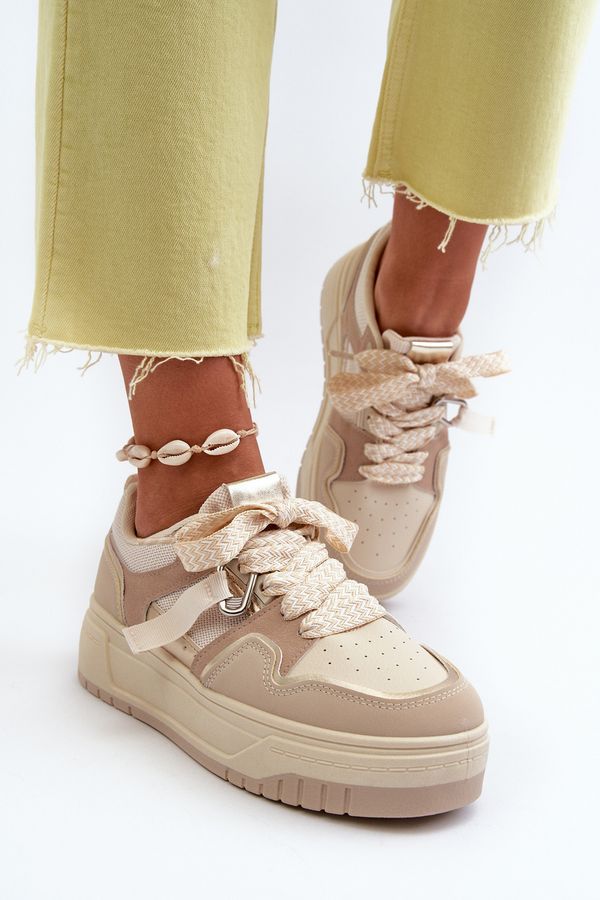 FB2 FB2 Women's platform sneakers in beige eco leather Moun