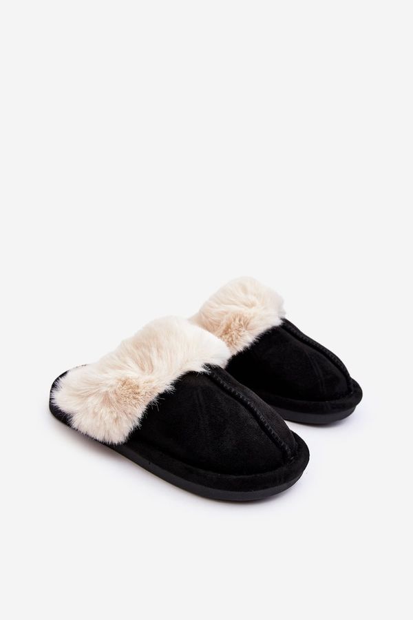 FB3 FB3 Children's Slippers with Fur Black Befana