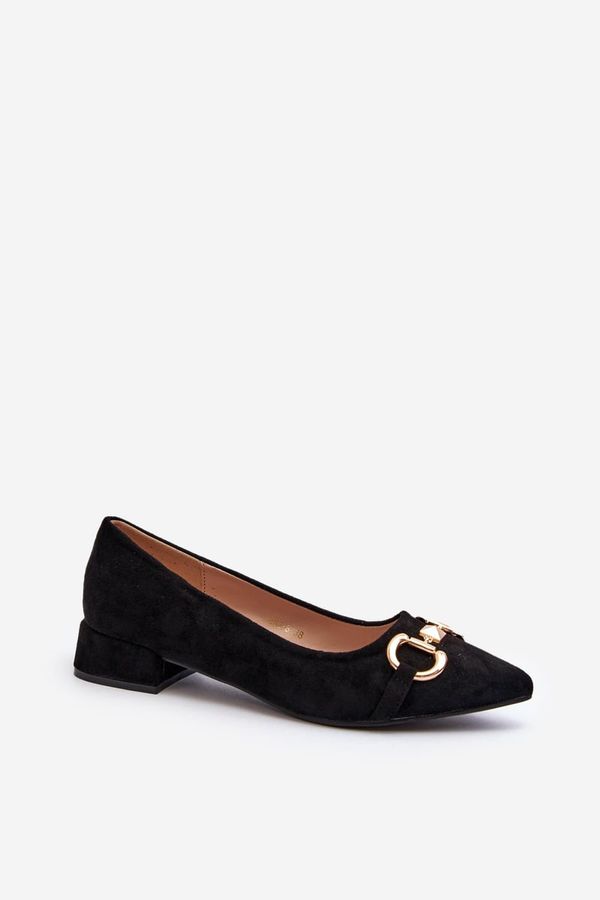 FD1 FD1 Suede Ballerina Flats with Pointed Toe Black Ethere