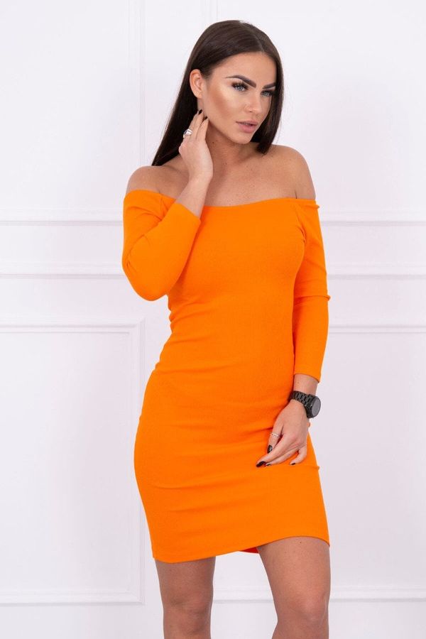 Kesi Fitted dress - ribbed orange