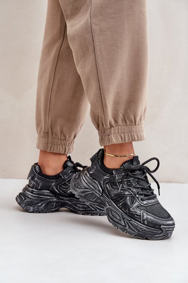 FL1 FL1 Women's Sneakers With Distress On Platform Black Seladwen