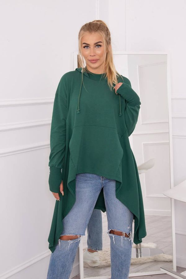 Kesi Flared dark green blouse at the bottom