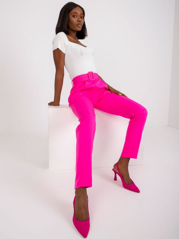 Fashionhunters Fluo pink suit trousers with pockets by Giulia