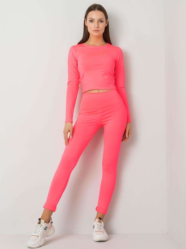 Fashionhunters Fluo Pink Women's Sports Set