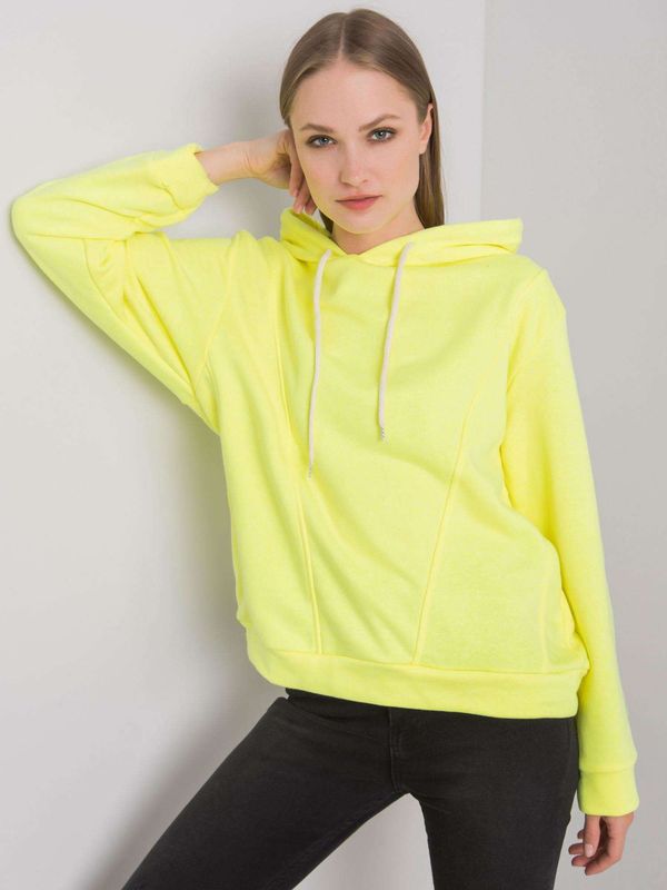 Fashionhunters Fluo yellow hoodie by Emma