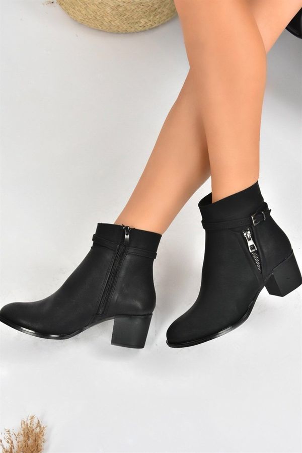 Fox Shoes Fox Shoes Black Thick Heeled Women's Boots
