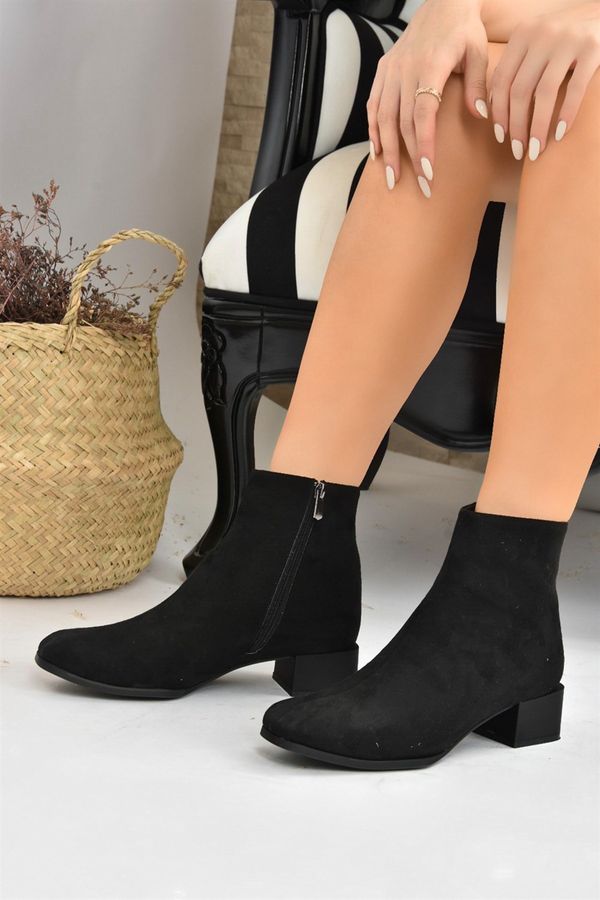 Fox Shoes Fox Shoes Black/black Suede Short Heeled Women's Boots