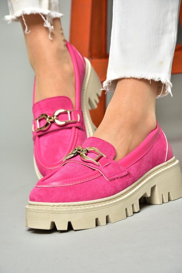 Fox Shoes Fox Shoes Fuchsia Suede Thick Soled Women's Shoes
