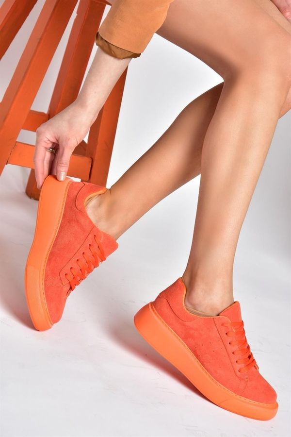 Fox Shoes Fox Shoes Orange Suede Women's Sports Shoes Sneakers