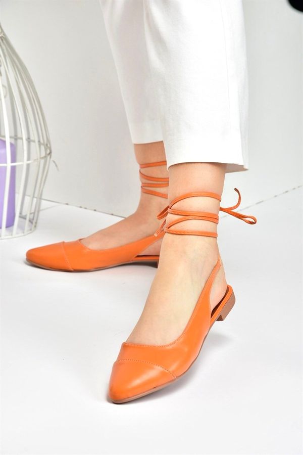 Fox Shoes Fox Shoes Orange Women's Tied Ankle Flats shoes