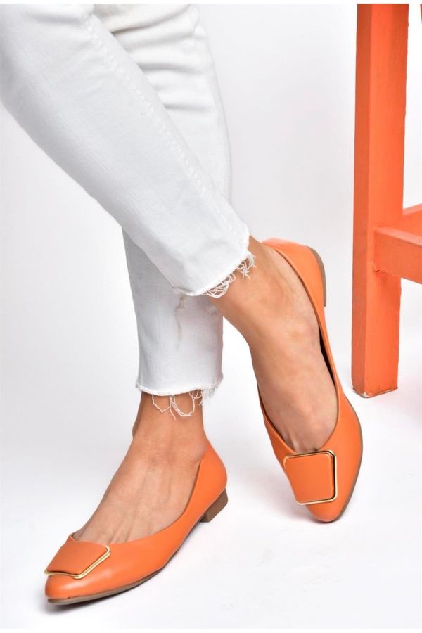 Fox Shoes Fox Shoes P726776309 Orange Women's Flats with Buckles Accessory