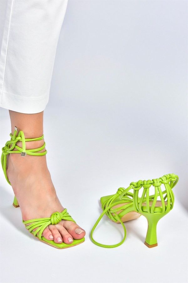 Fox Shoes Fox Shoes Pistachio Green Thin Heeled Ankle Strap Women's Shoes