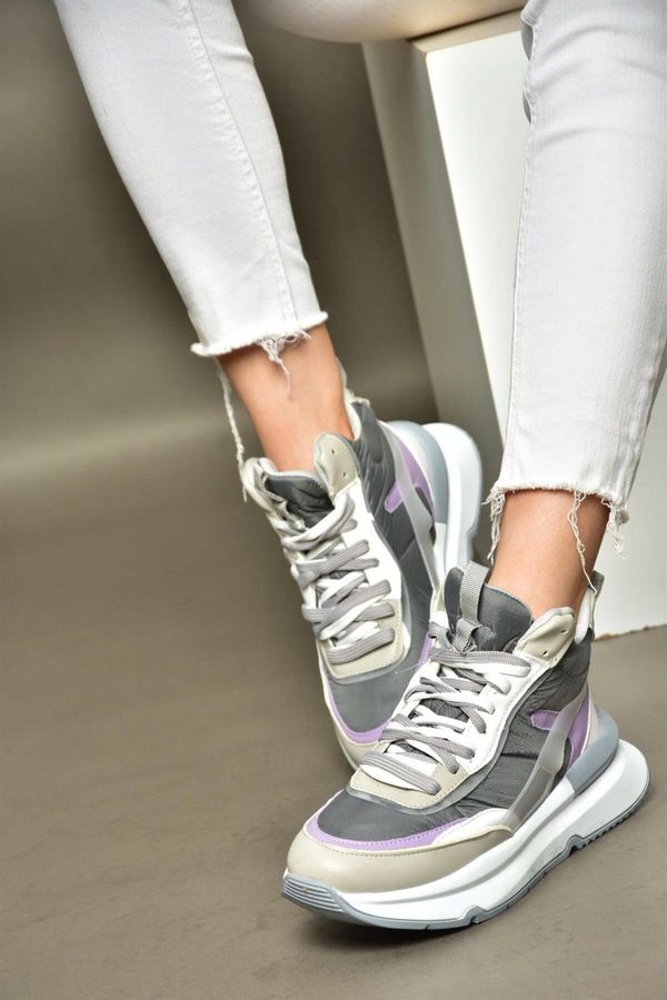 Fox Shoes Fox Shoes R973116004 Grey/Lilac Thick Soled Sneakers Sneakers
