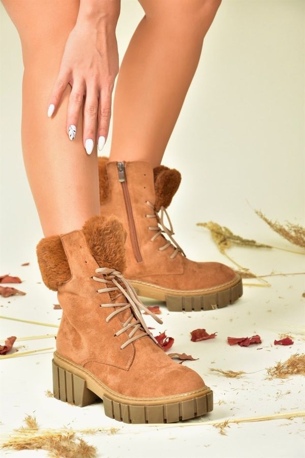 Fox Shoes Fox Shoes Tan Suede Women's Boots With Shearling Soles