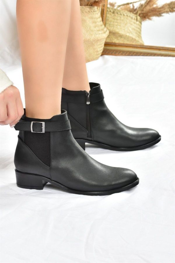 Fox Shoes Fox Shoes Women's Black Short Heeled Daily Boots