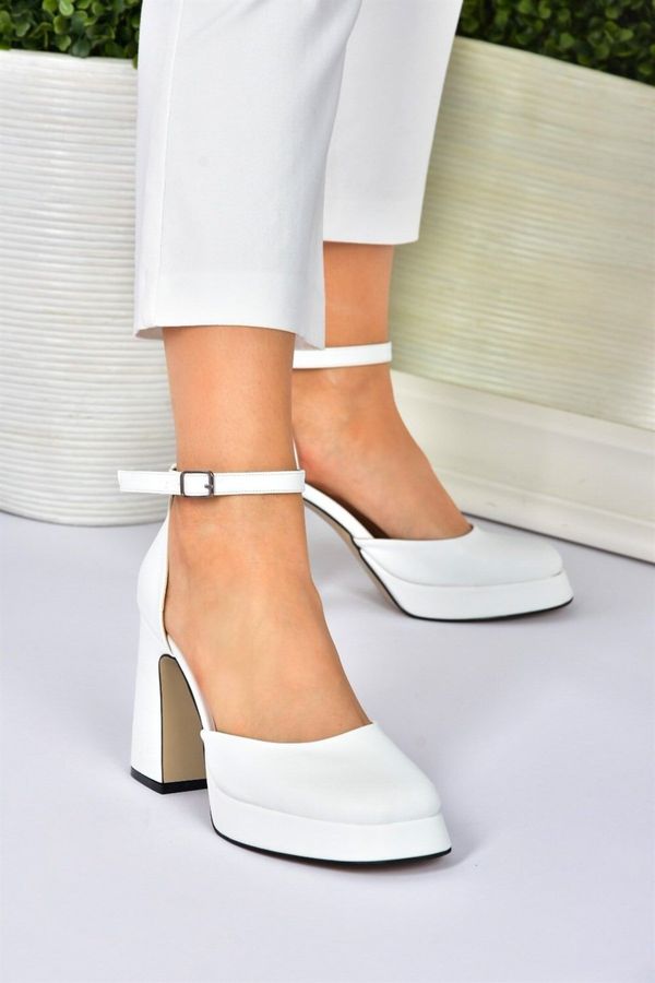 Fox Shoes Fox Shoes Women's White Thick Platform Heeled Shoes