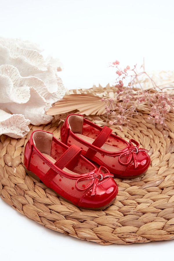 FR1 FR1 Children's Ballet Flats with Red Bow Jellema