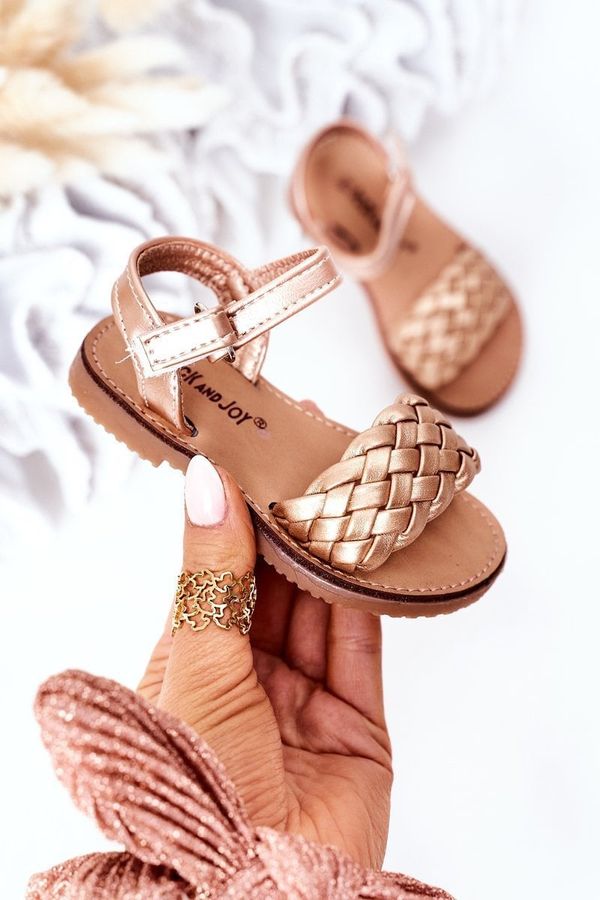 FR1 FR1 Children's Braided Sandals Rose Gold Bailly