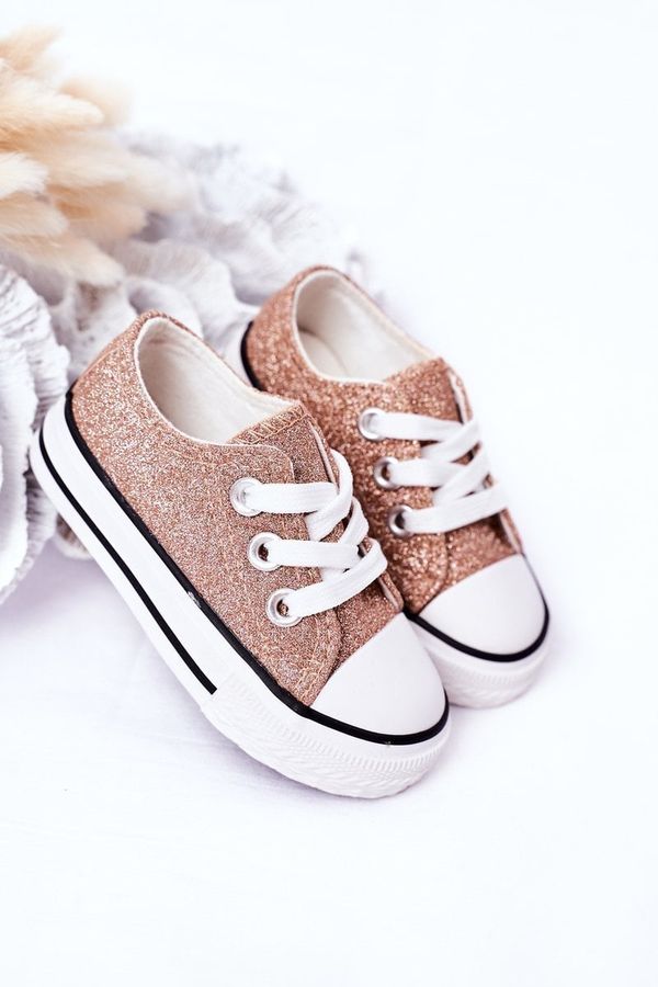 FR1 FR1 Children's Glitter Sneakers Rose Gold Bling-Bling