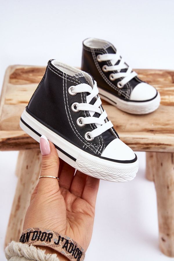 FR1 FR1 Children's Leather High Sneakers Black and white Marney