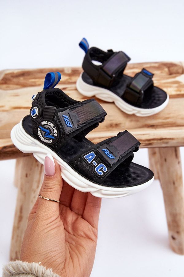 FR1 FR1 Children's Light Sandals Black and Blue Maxel