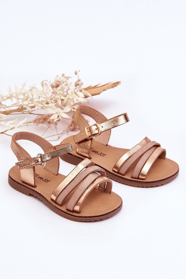 FR1 FR1 Children's Sandals With Straps Rose Gold Isla