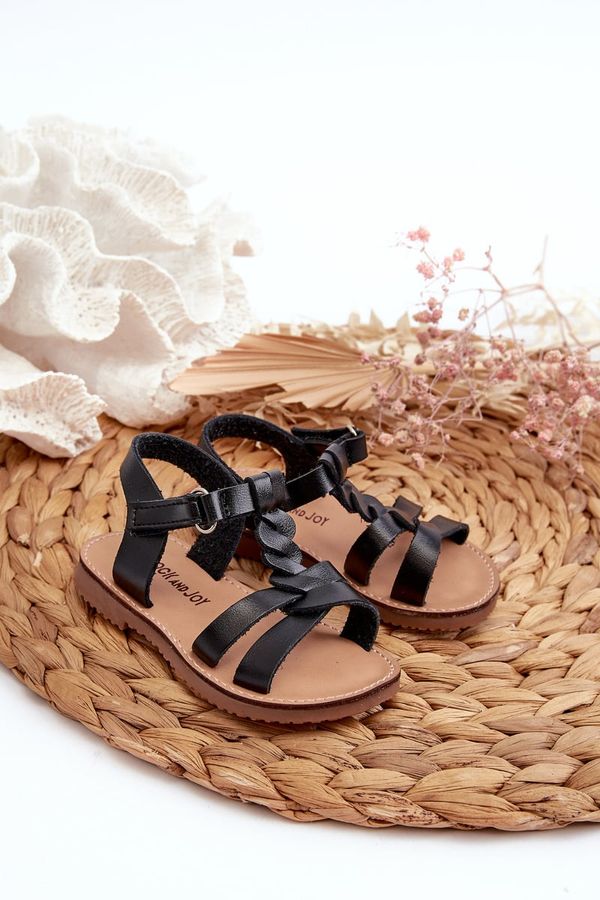 FR1 FR1 Children's Sandals with Velcro Fastening Black Sarniema