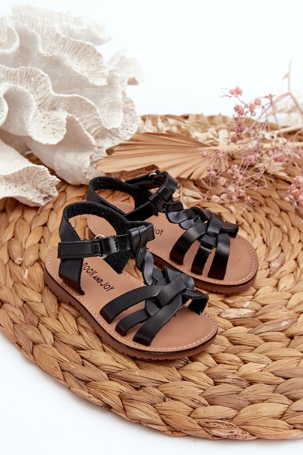 FR1 FR1 Children's Sandals with Velcro Fastening Black Sarniema