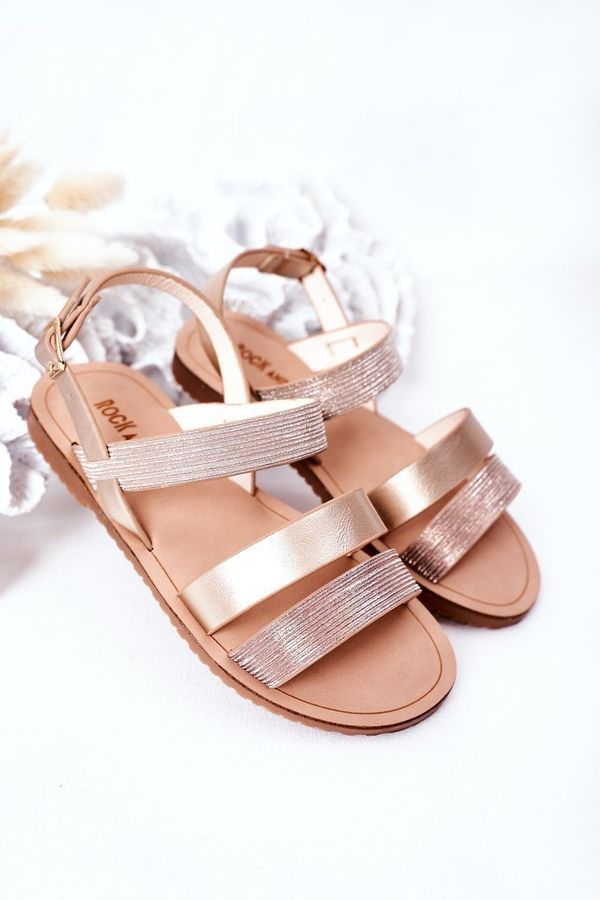 FR1 FR1 Children's Shiny Sandals Champagne Natalie